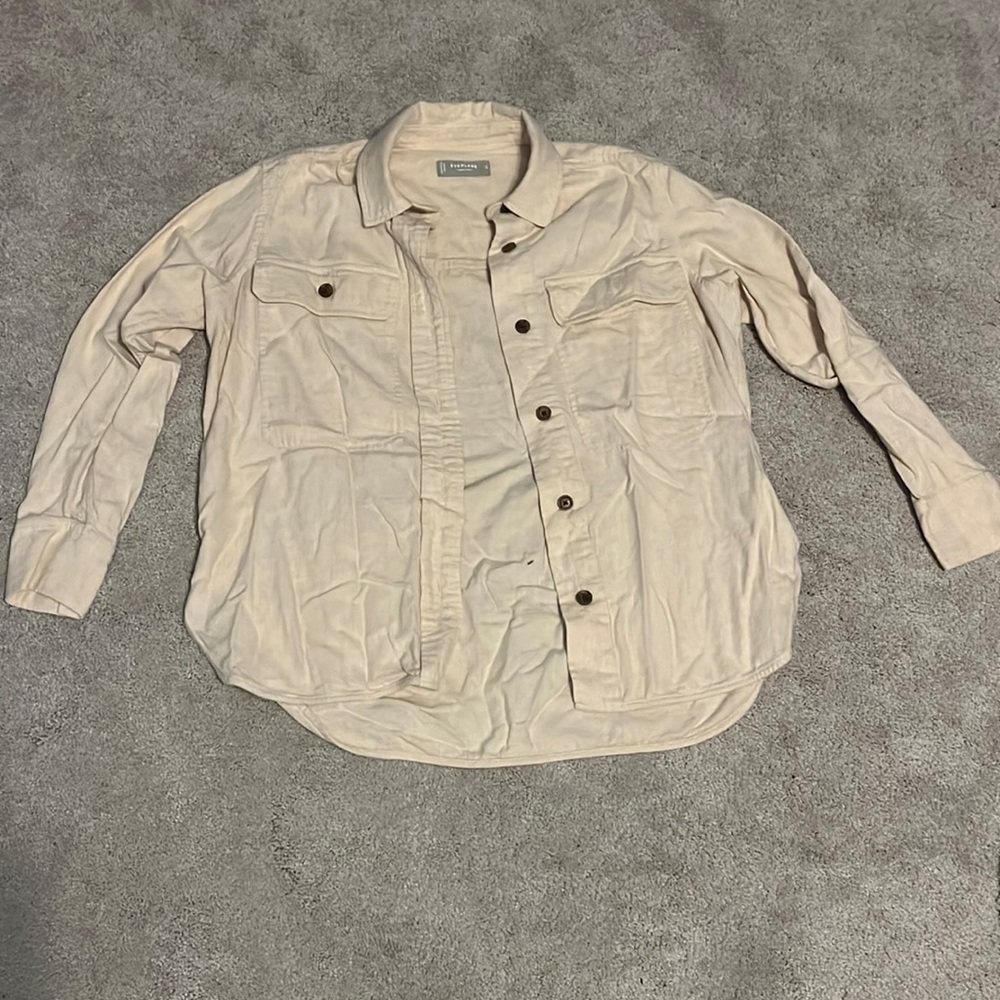 Cream colored thin button up